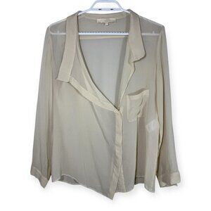 Vanessa Bruno 100% pure silk button down blouse size 38